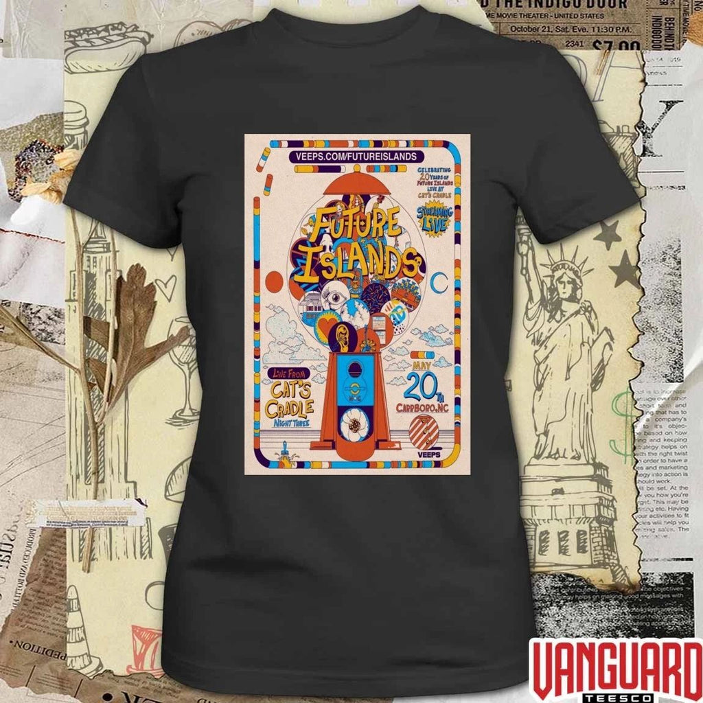 Future Islands Pop-Up Shop Poster May 20 2026 Cat’s Cradle Carrboro, NC t-shirt