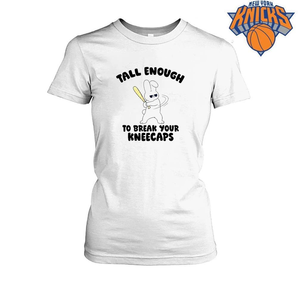 Tall Enough To Break Your Kneecaps Funny Bunny With Baseball Bat Shirt