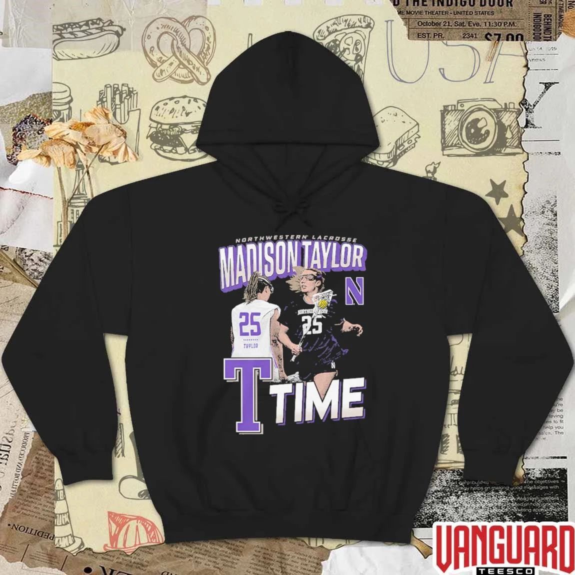 Madison Taylor T Time Northwestern Wildcats Lacrosse t-shirt