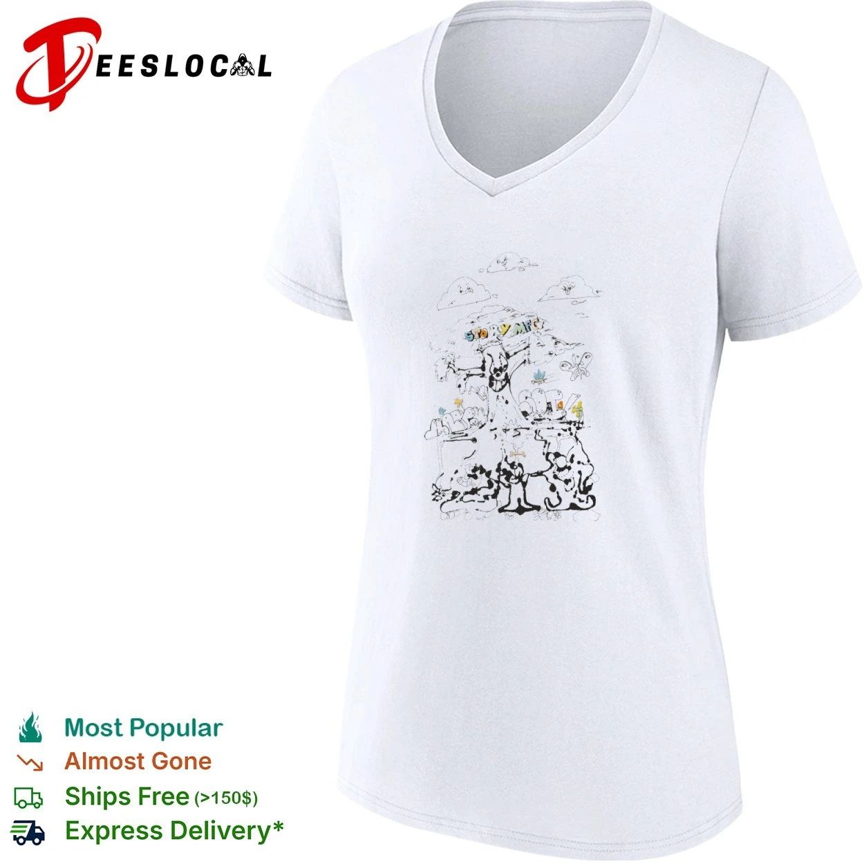 Story Mfg Happy Soil Tree Embroidered T-shirt