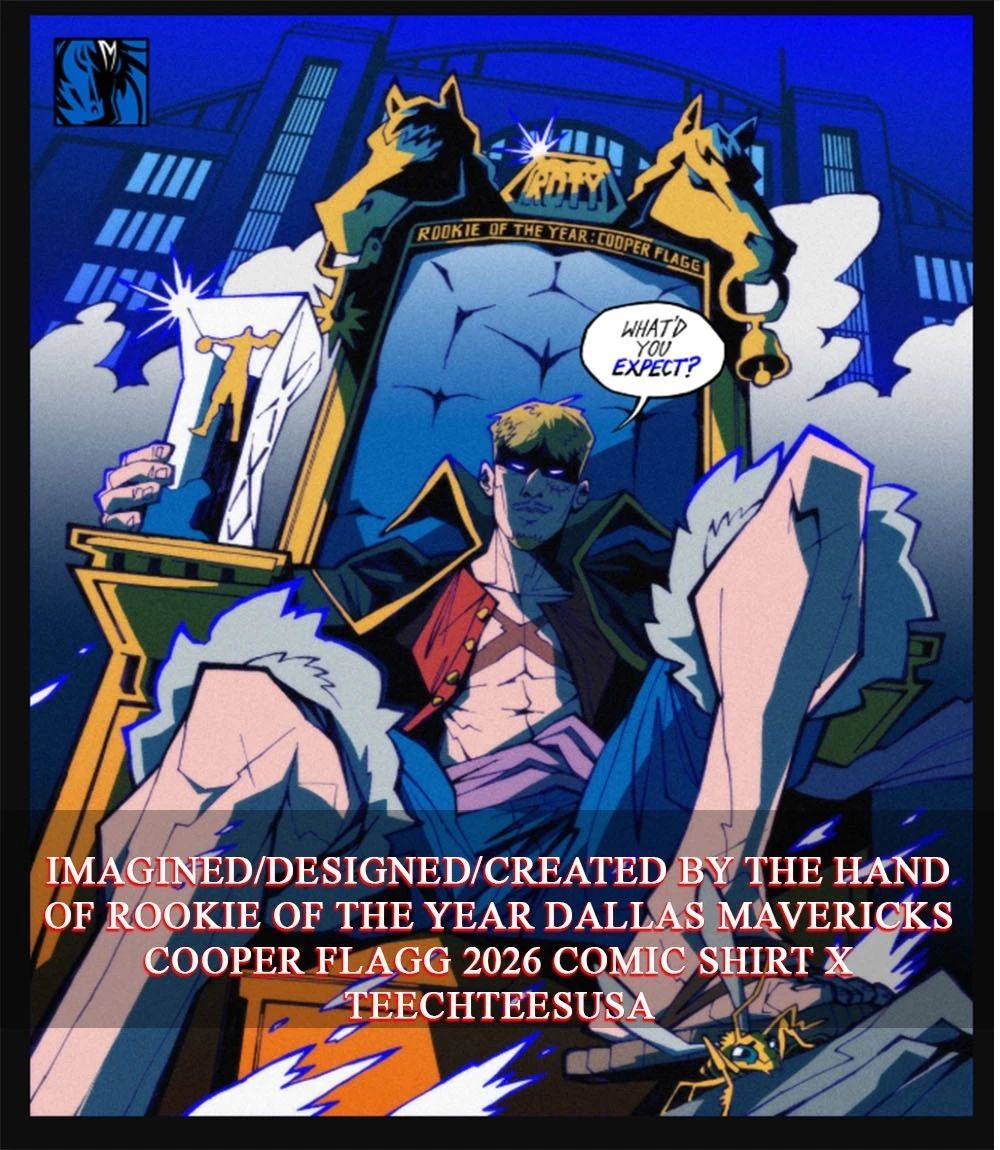 Rookie of the Year Cooper Flagg Dallas Mavericks 2026 comic shirt