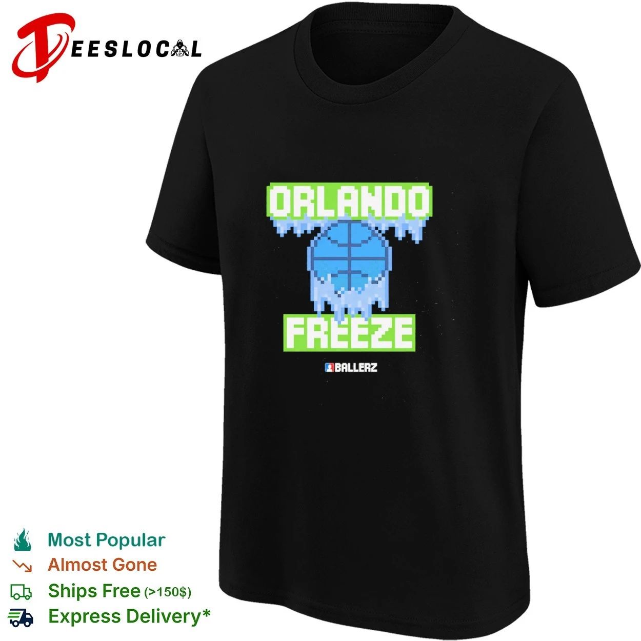 Orlando Freeze Ballerz basketball pixel art T-shirt