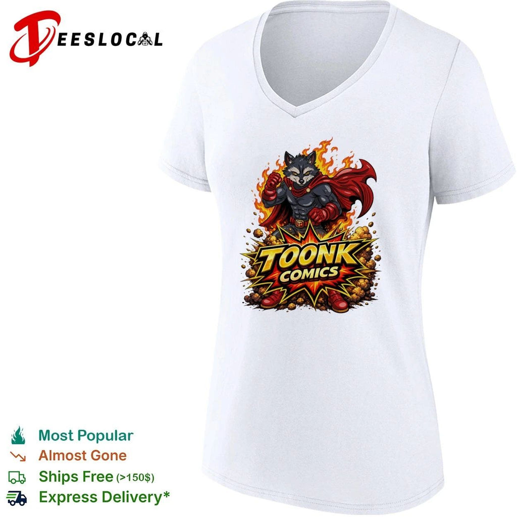Toonk Comics Superhero Raccoon cartoon T-shirt