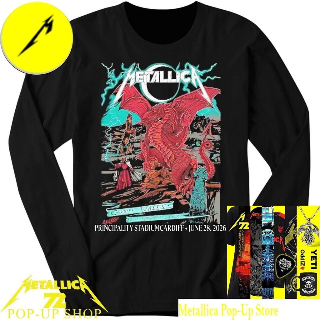 Metallica Cardiff 2026 Dragon Shirt – M72 June 28 Principality Stadium Duchess Of Dark Artwork Concert T-Shirt