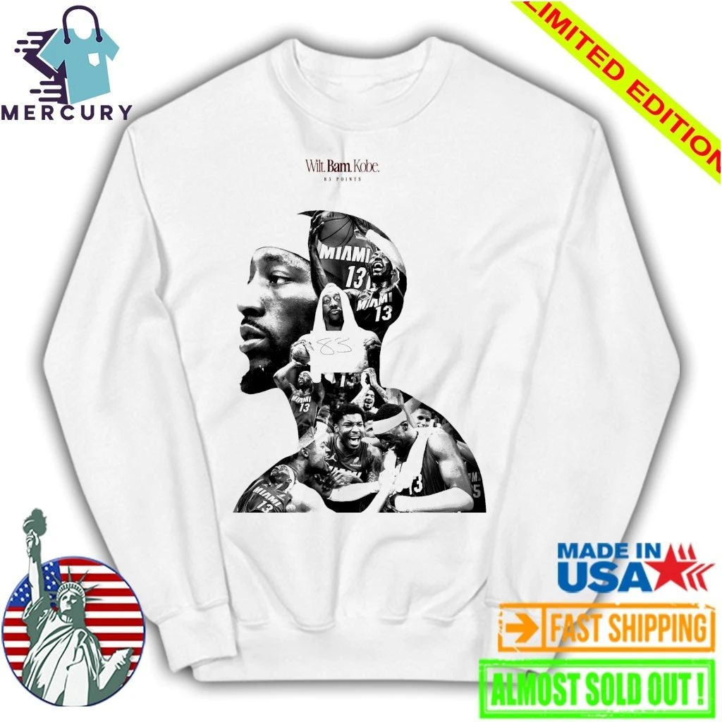 Bam Adebayo 83 Points Second Most Points Game In History NBA Wilt Bam Kobe Shirt