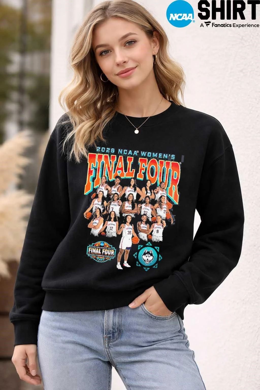 Uconn Huskies 2026 NCAA D1 Women’s Basketball Final Four Team Members T-Shirt