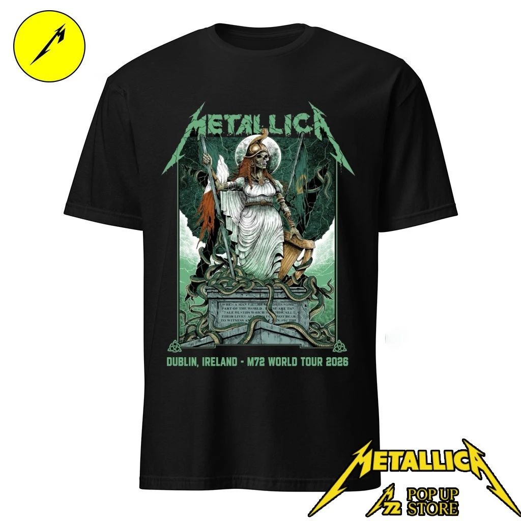 Metallica at Aviva Stadium in Dublin, Ireland, on June 19, 2026, on the M72 World Tour T-Shirt