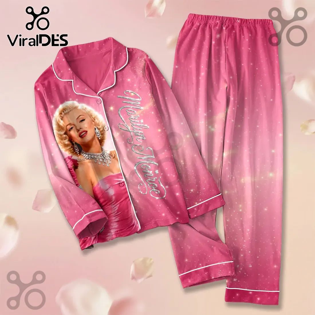 Marilyn Monroe 100th Anniversary Pink Satin Pajama Set