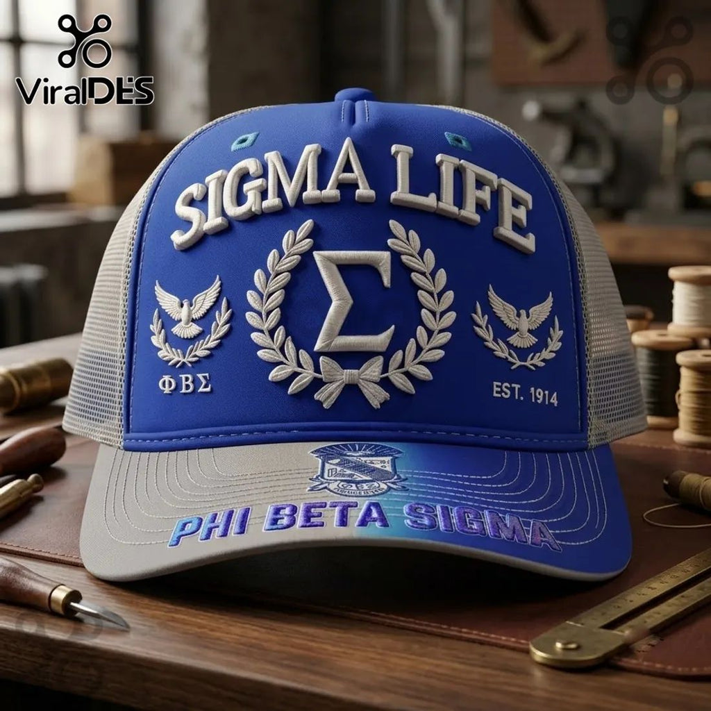 Phi Beta Sigma 1914 Blue White Cap