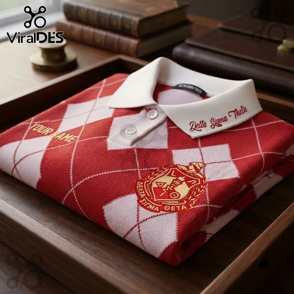 Delta Sigma Theta Argyle Custom Polo Shirt