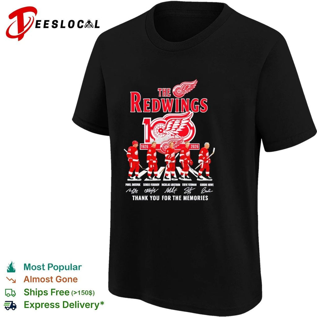 The Red Wings 1926-2026 Pavel Datsyuk Sergei Fedorov Nicklas Lidstrom Steve Yzerman Gordie Howe T-shirt
