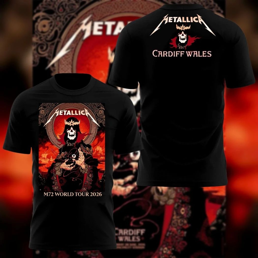 Metallica M72 World Tour June 28 2026 Principality Stadium Cardiff Wales Limited Edition Pop-Up Shop Peter Diamond Art T-Shirt