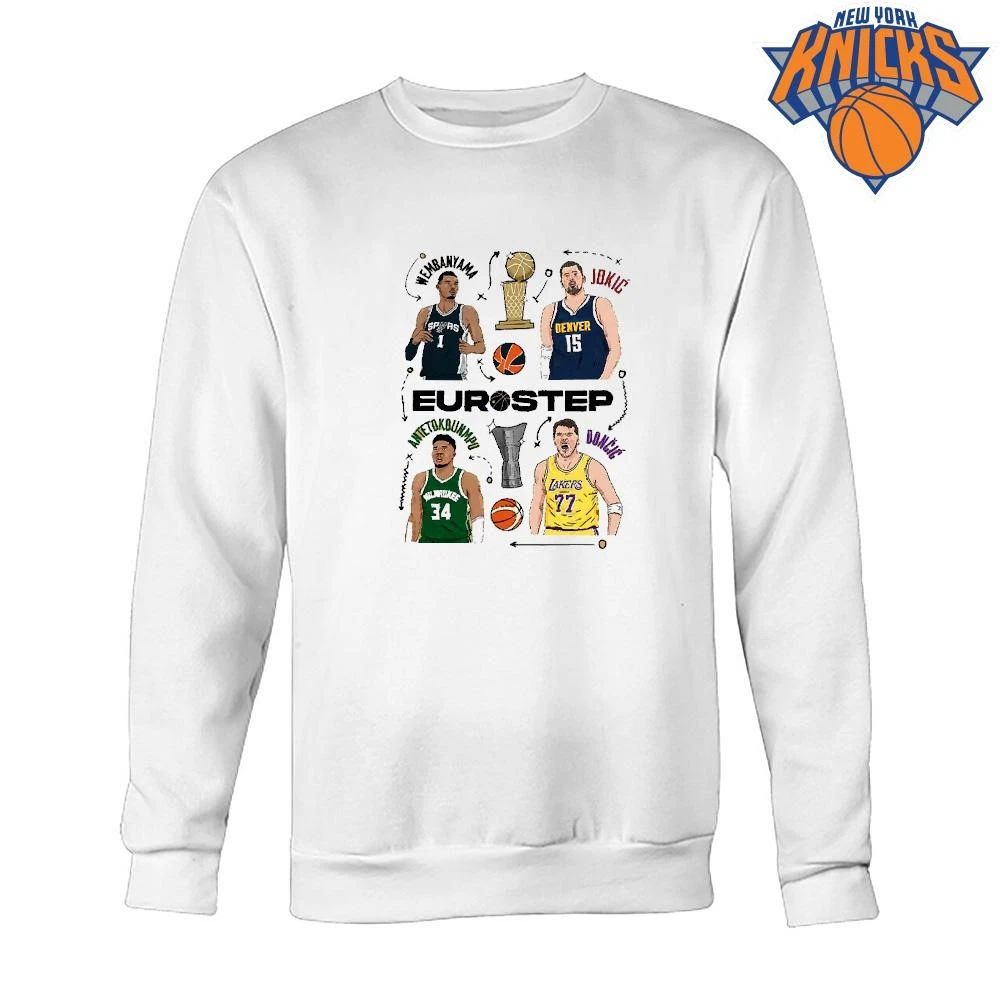 Eurostep Basketball Stars Wembanyama Jokic Antetokounmpo Doncic Cartoon shirt
