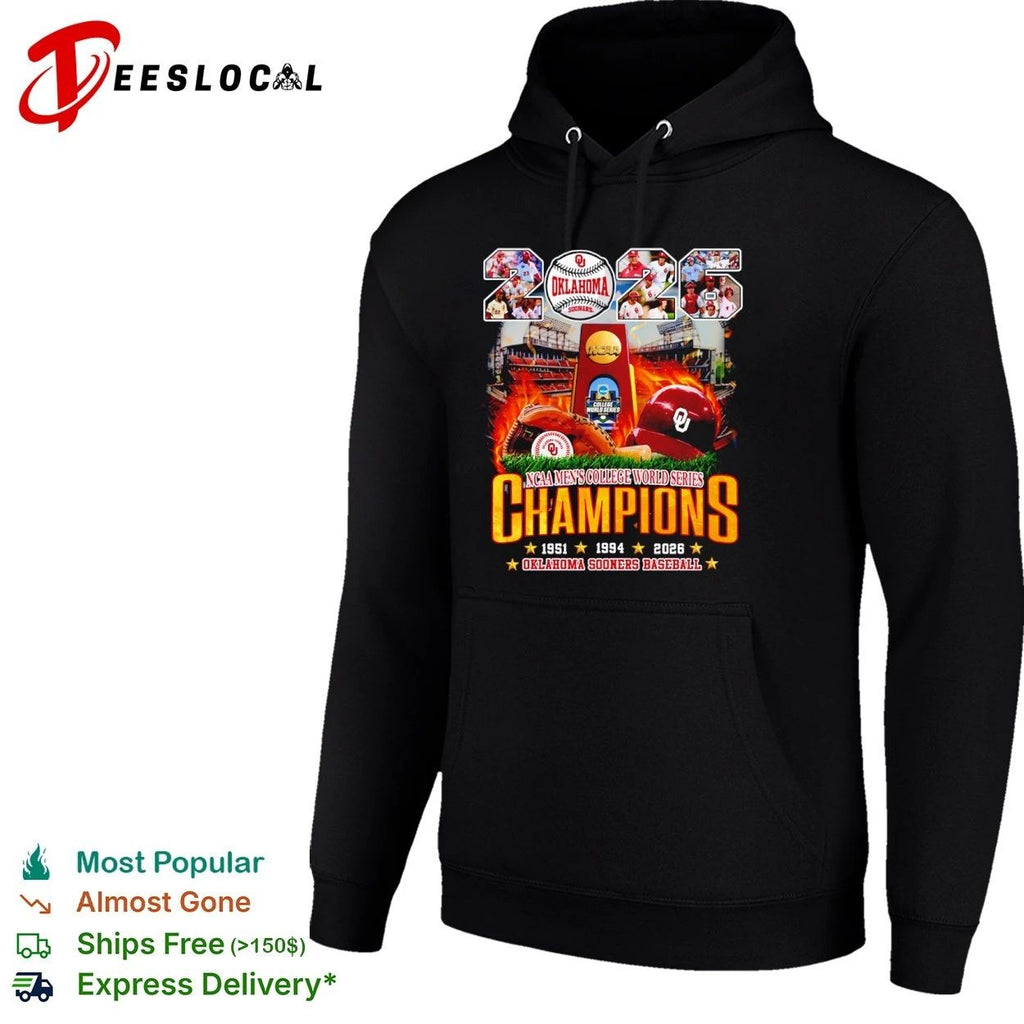 Oklahoma Sooners baseball 2026 NCAA Men’s College World Series Champions T-shirt