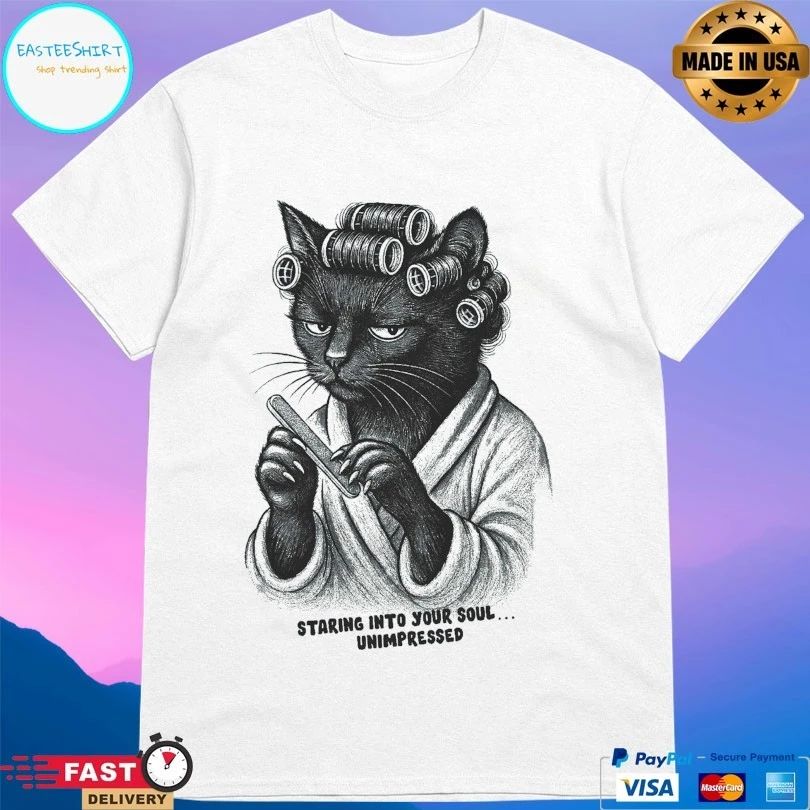 Staring Into Your Soul Unimpressed Cat T-shirt
