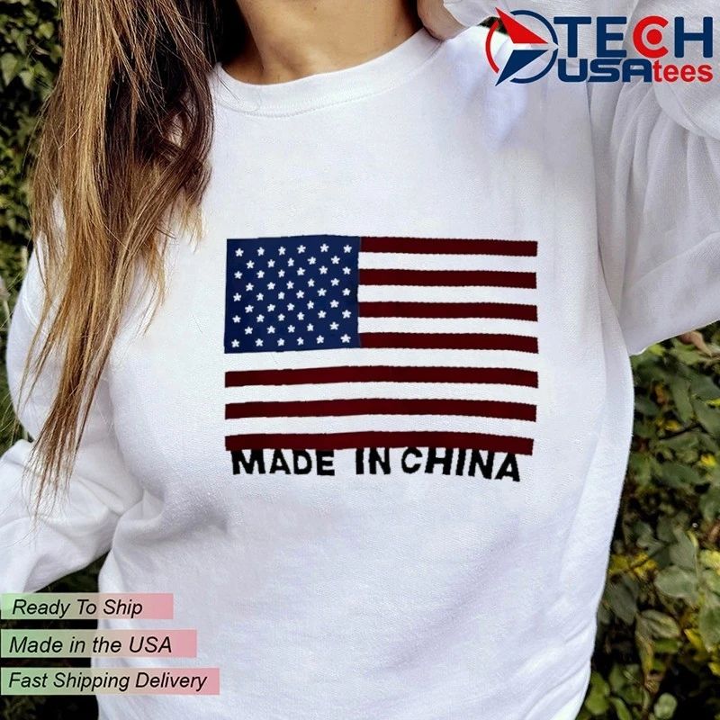 Made in China USA flag shirt by vintagetees