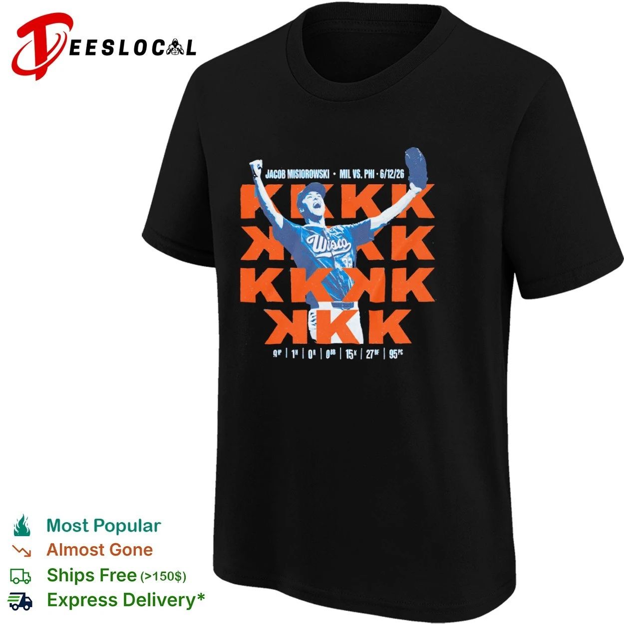 Jacob Misiorowski Milwaukee Brewers KKKKKKKKKKKKKKK Perfect Game Shirt T-shirt