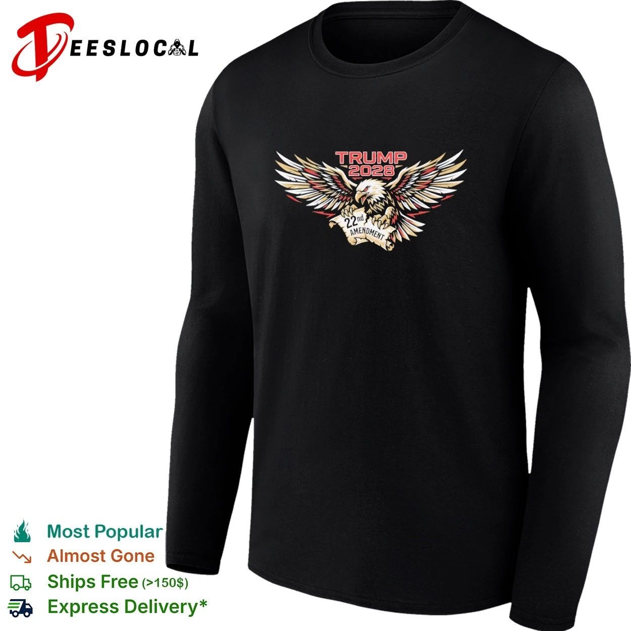 Trump 2028 22nd Amendment Eagle US Constitution T-shirt