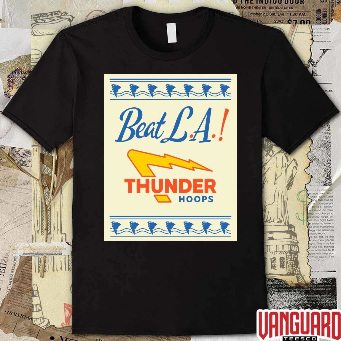 Oklahoma City Thunder Basketball Beat L.A. Thunder Hoops 2026 Poster t-shirt