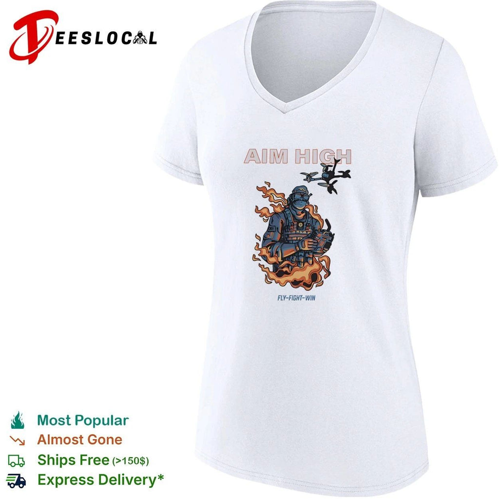 Aim High Fly-Fight-Win Drone Pilot fpv T-shirt