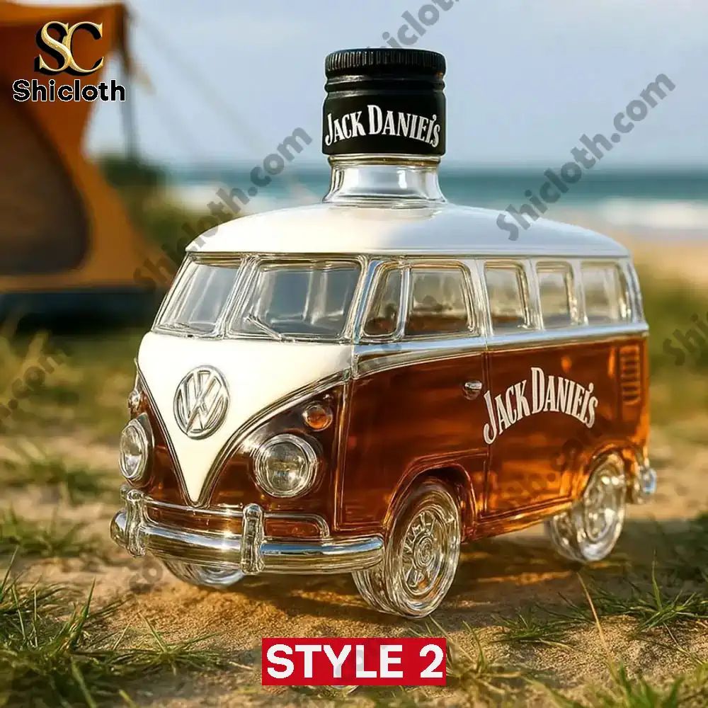 Volkswagen T1 Camper Van 10220 Custom Whisky Glass Bottle 2026