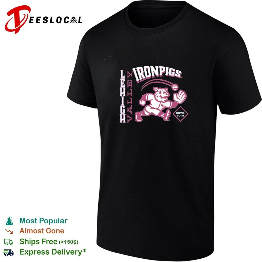 Lehigh Valley IronPigs Arched Catch Lehigh Valley IronPigs Retro T-shirt