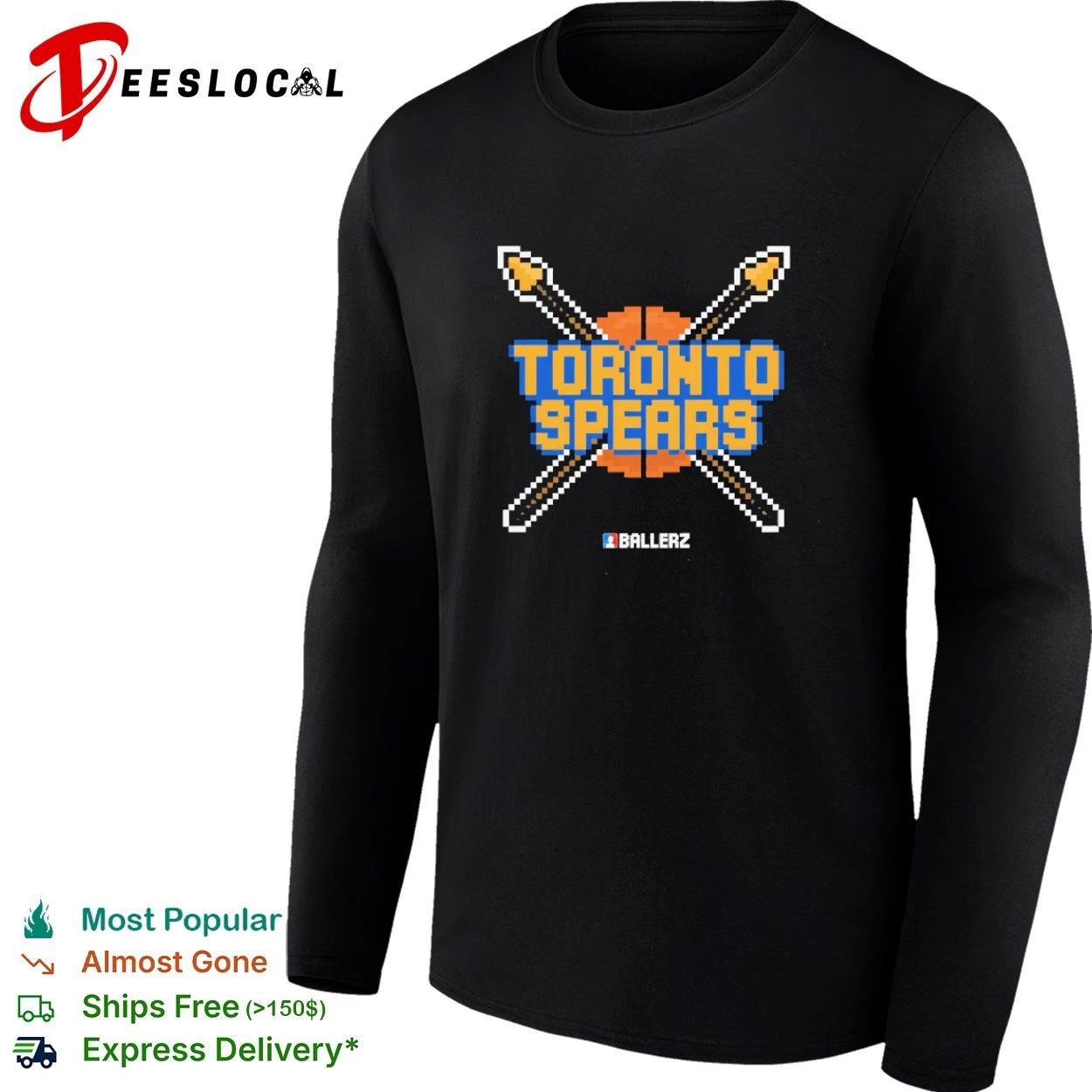 Toronto Spears Ballerz basketball pixel art T-shirt