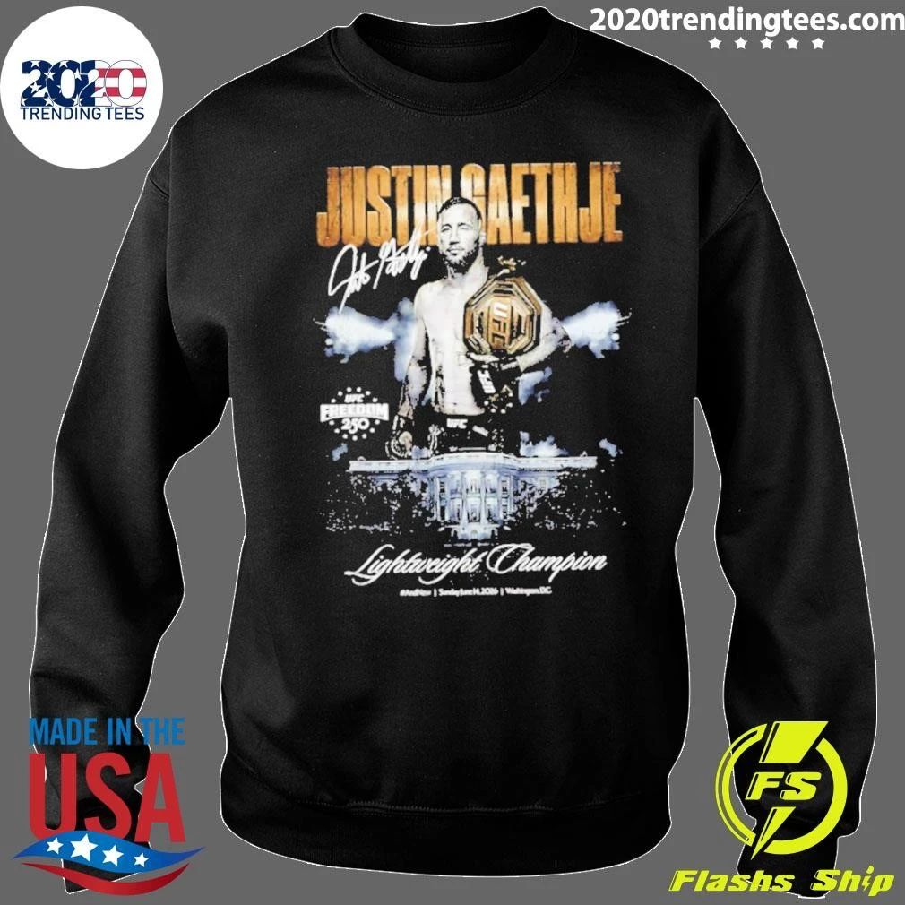 Justin Gaethje Ufc Freedom 250 Lightweight Champion Signature Shirt