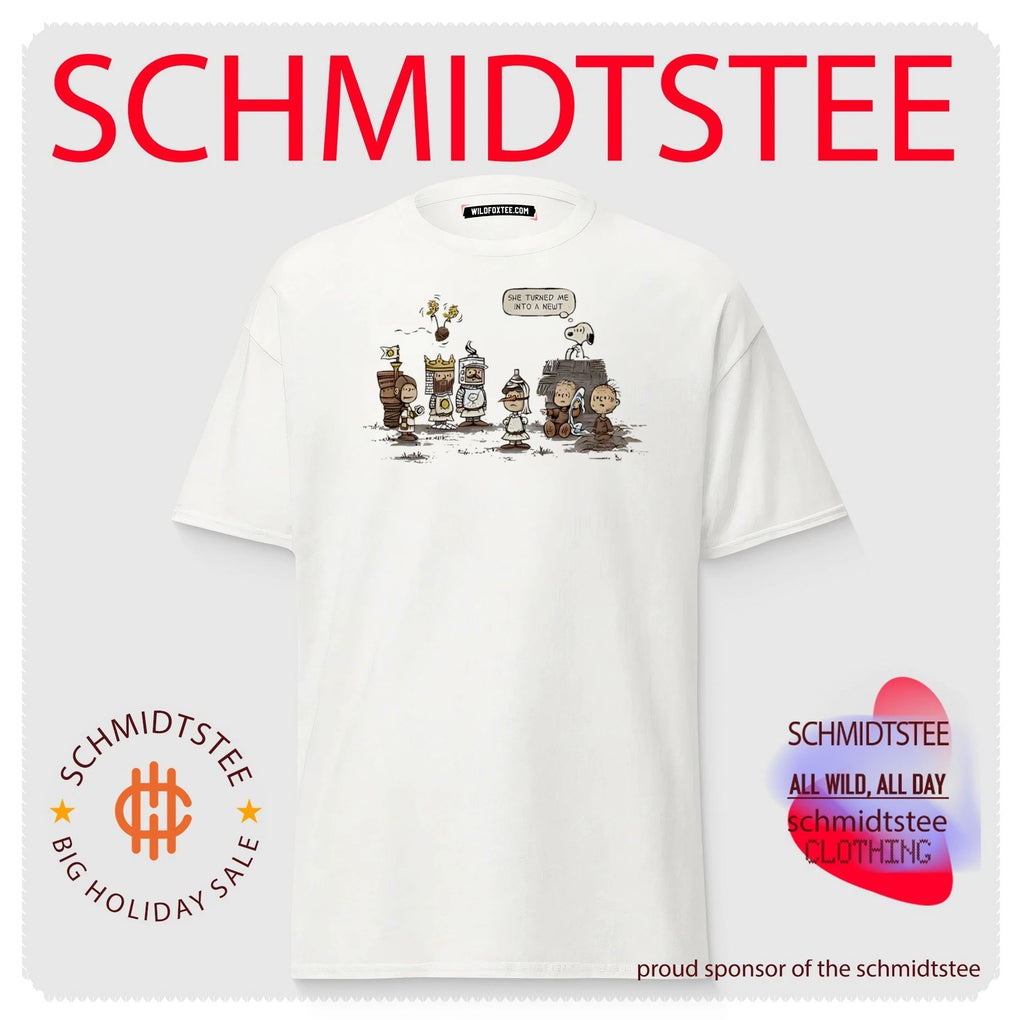 Peanuts x Monty Python x the Holy Grail she turned me into a newt shirt