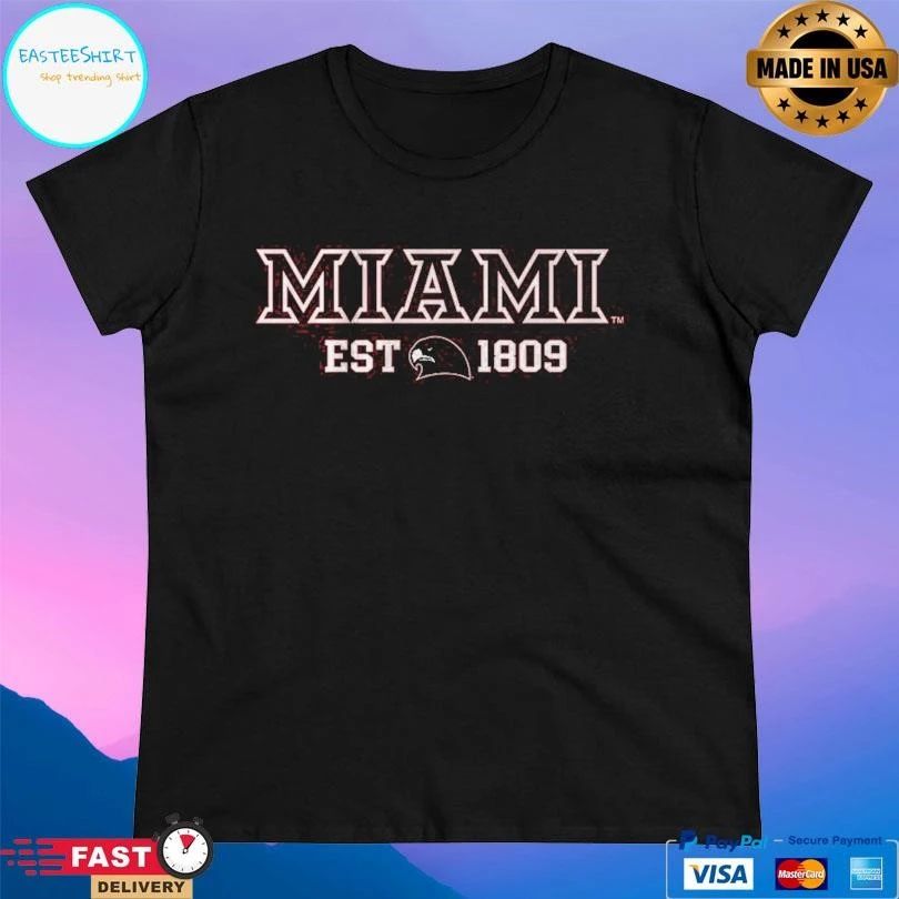 Miami Oh Redhawks Basketball Established 1809 T-shirts