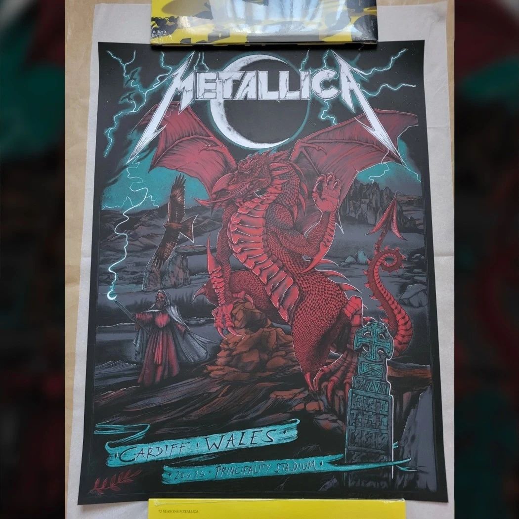 Metallica Poster 28th June 2026 Cardiff Wales Numbered