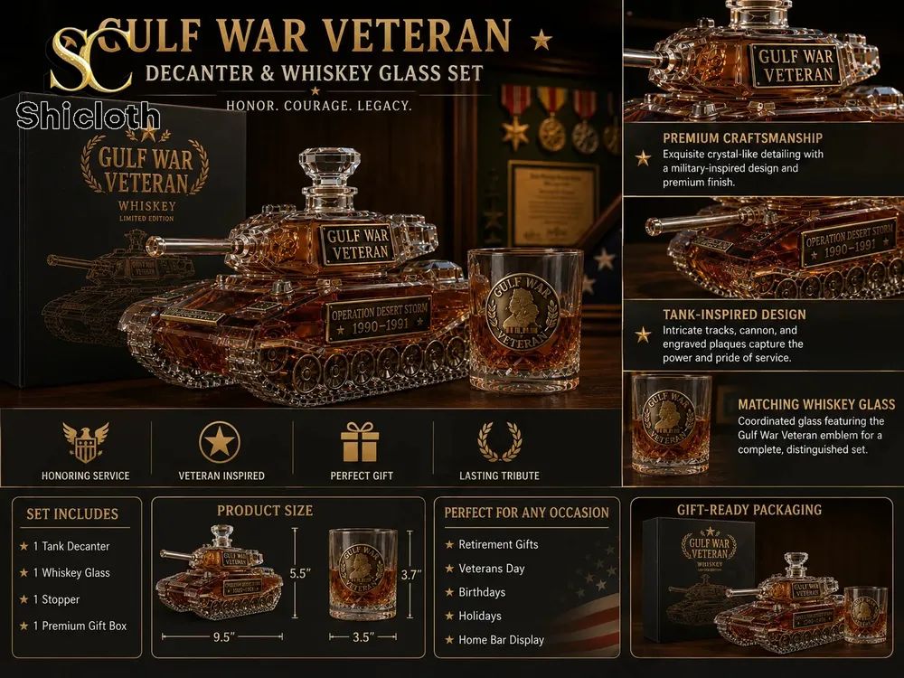 Gulf War Veteran Whiskey Limited Edition Bottle And Glass Set