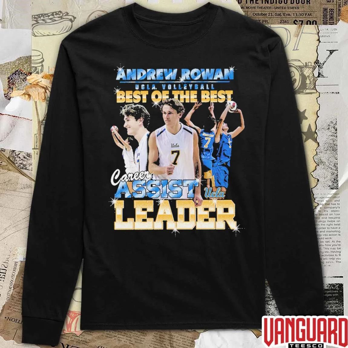 Andrew Rowan UCLA Bruins Pop-up Shop Volleyball Best Of The Best Career Assist Leader t-shirt