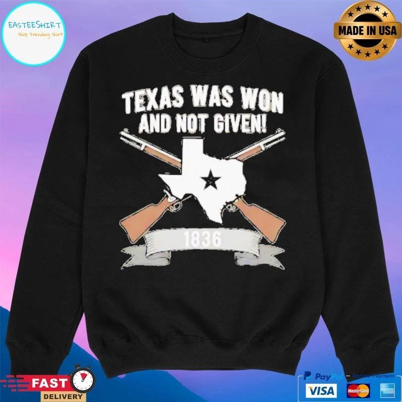 Texas Was Won And Not Given Est 1836 Gun And Map T-shirts