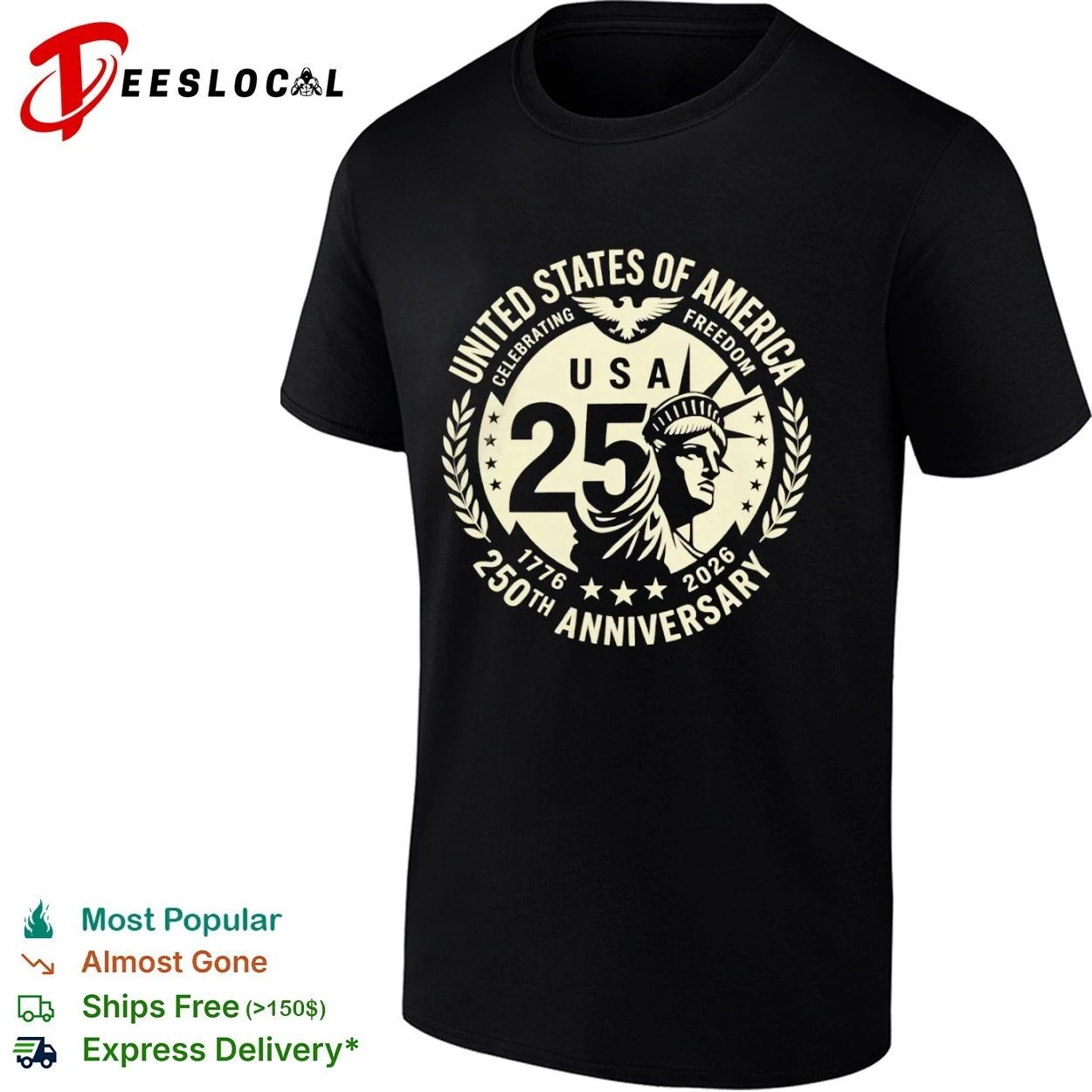USA of America Celebrating Freedom 250th Anniversary 1776 2026 T-shirt