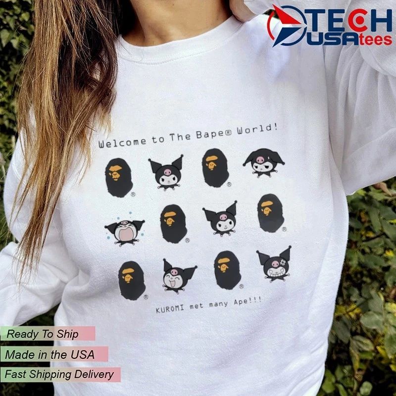 Welcome to the Bape World Kuromi met many Ape shirt