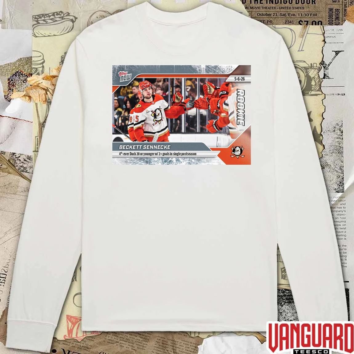 Beckett Sennecke 4th Ever Duck 20 Or Younger w 2 Goals In Single Postseason – 2026 NHL Topps NOW t-shirt