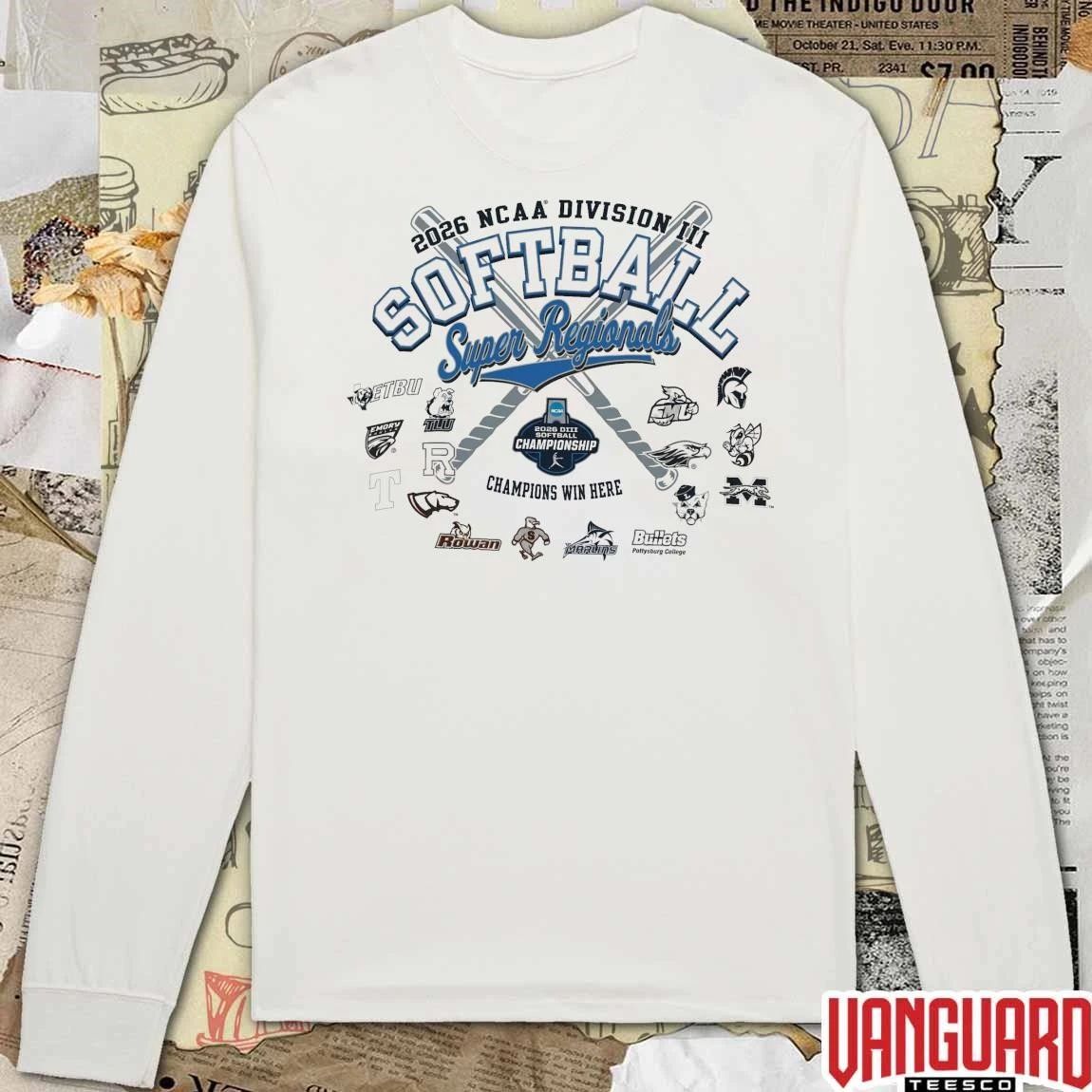 2026 NCAA Division III Softball Super Regionals Champion Champions Win Here All Teams Logos t-shirt