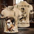 Elvis Presley If I Can Dream Tan Polo Shirt