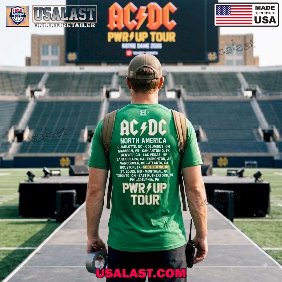 Notre Dame Fighting Irish x AC/DC Tour Trending Apparel T-Shirt