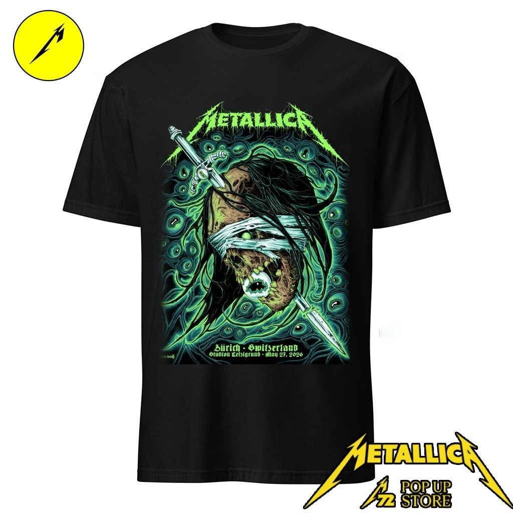 Metallica at Stadion Letzigrund in Zürich, Switzerland, on May 27, 2026, on the M72 World Tour T-Shirt
