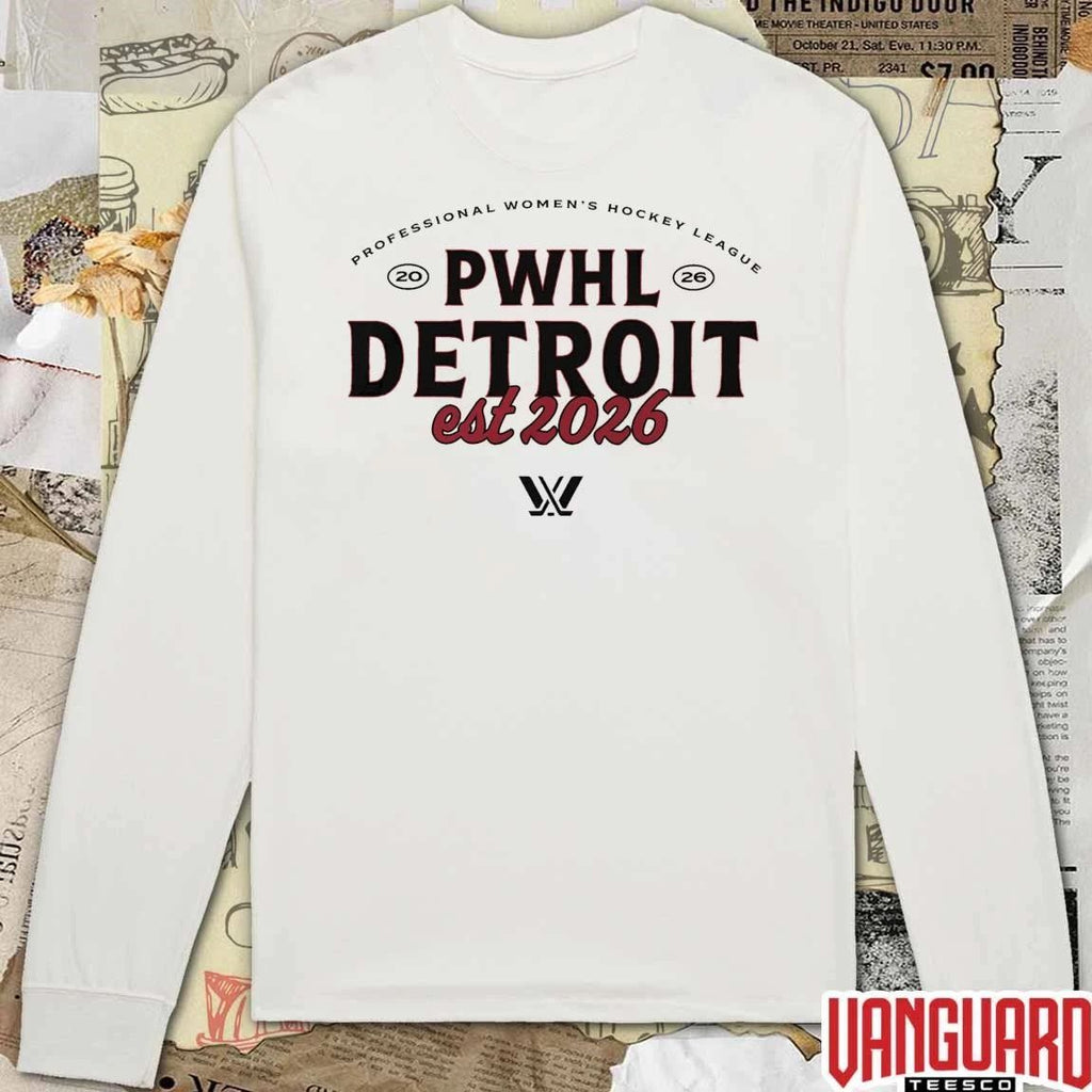 PWHL Detroit Est 2026 Professional Women’s Hockey League t-shirt