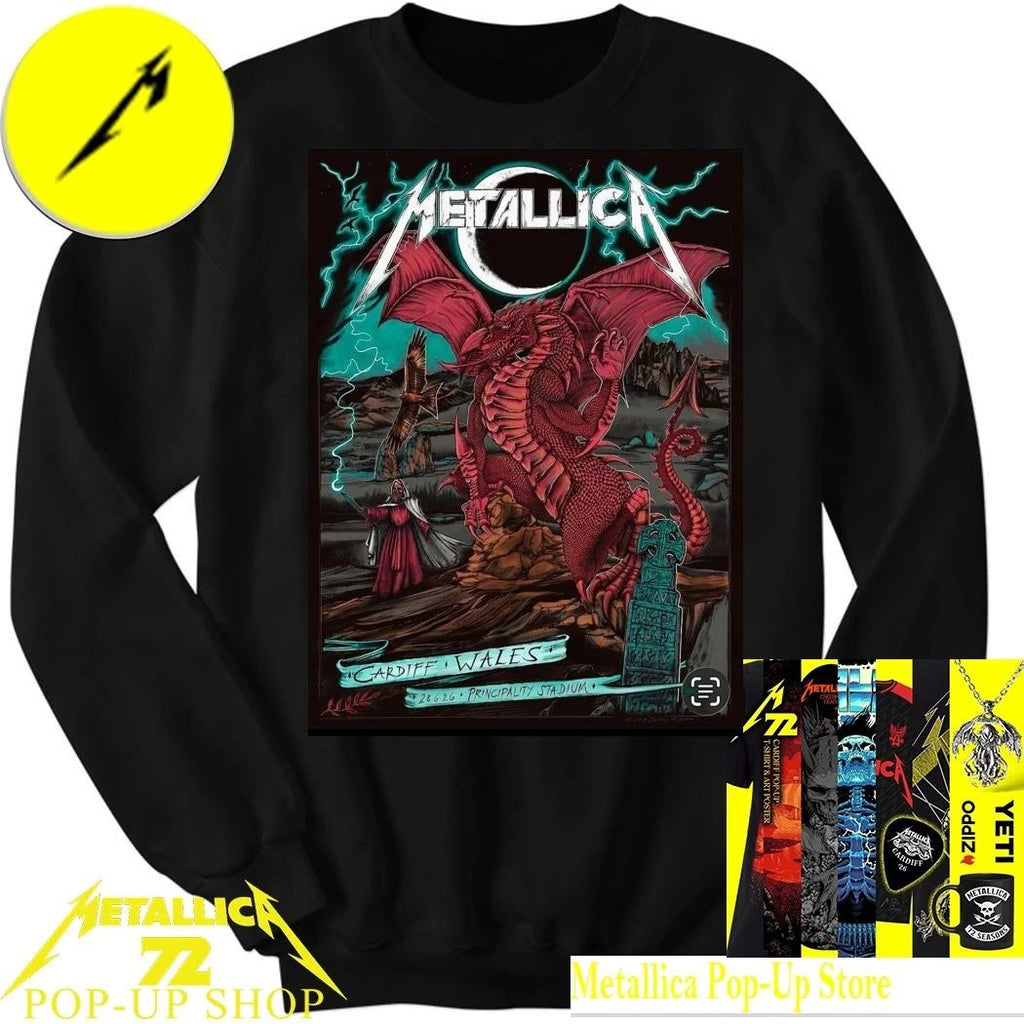 Metallica M72 Cardiff 2026 Red Dragon Artwork T-Shirt