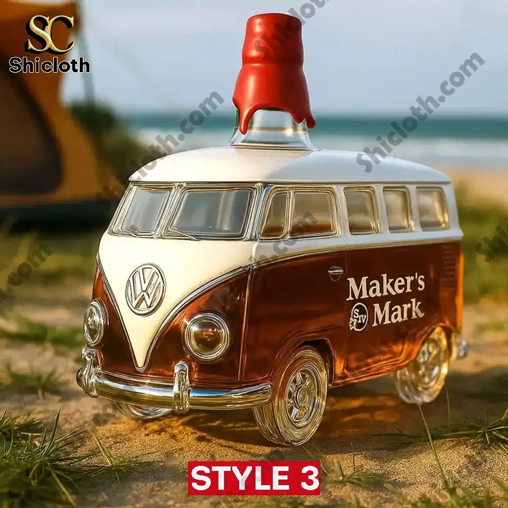 Volkswagen T1 Camper Van 10220 Custom Whisky Glass Bottle 2026