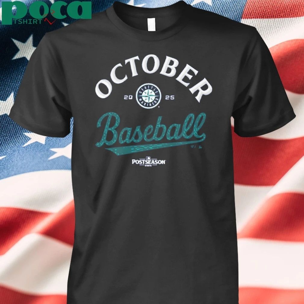 Men’s Seattle Mariners Fanatics Navy 2025 MLB Postseason T-Shirt