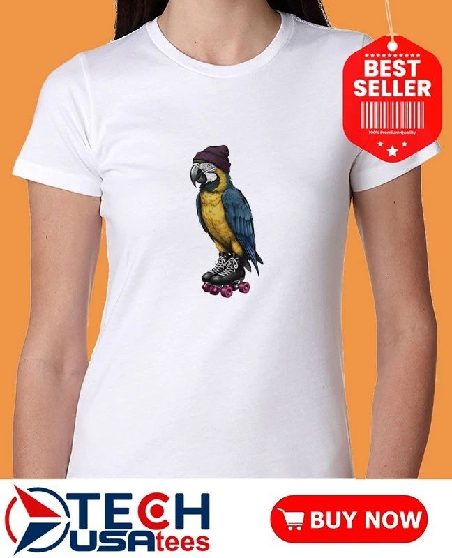 Roller skating parrot shirt