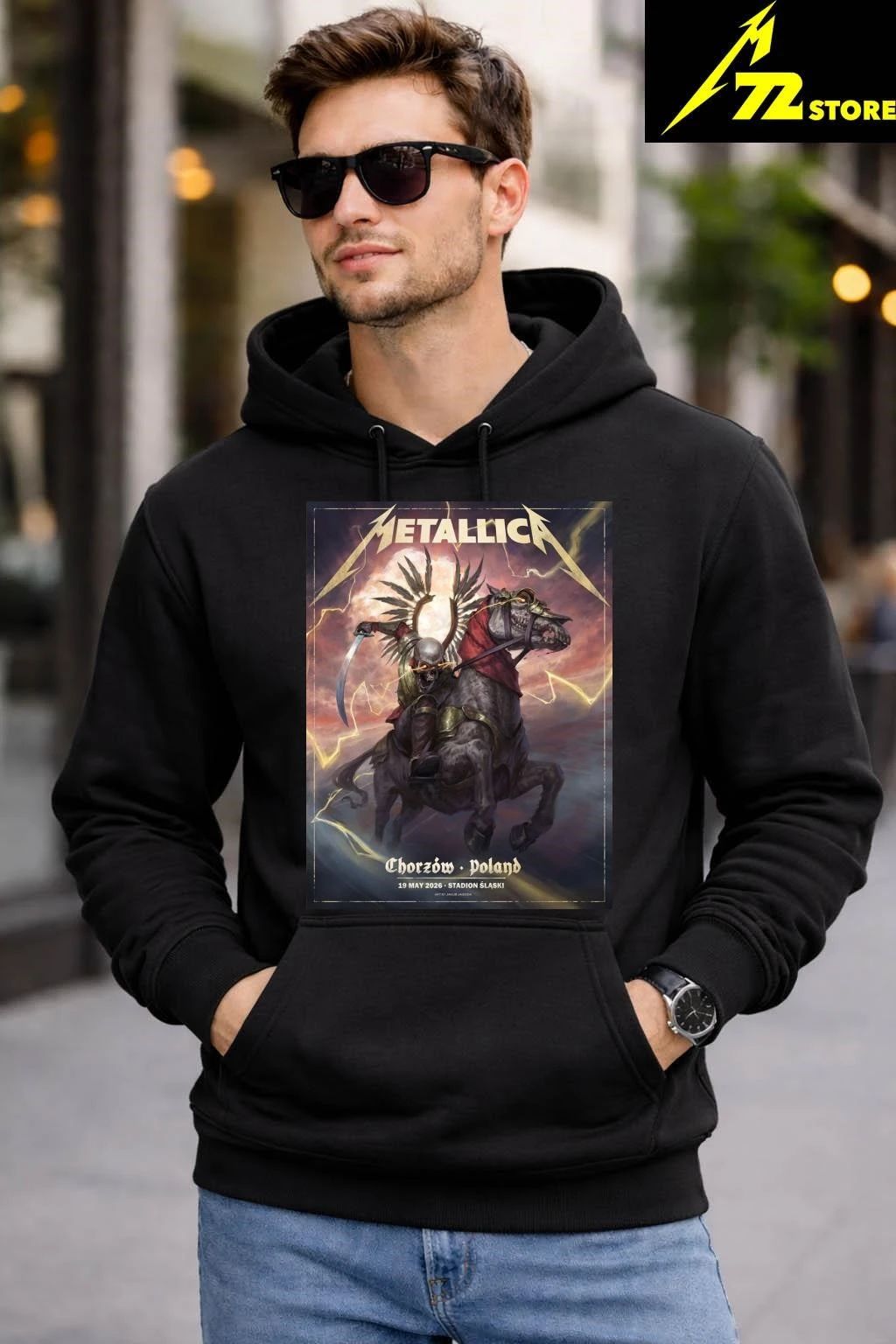 M72 Chorzow Pop-Up Metallica Poster Jakub Jagado Design For May 19 2026 In Chorzow Poland At Stadion Slaski Shirt