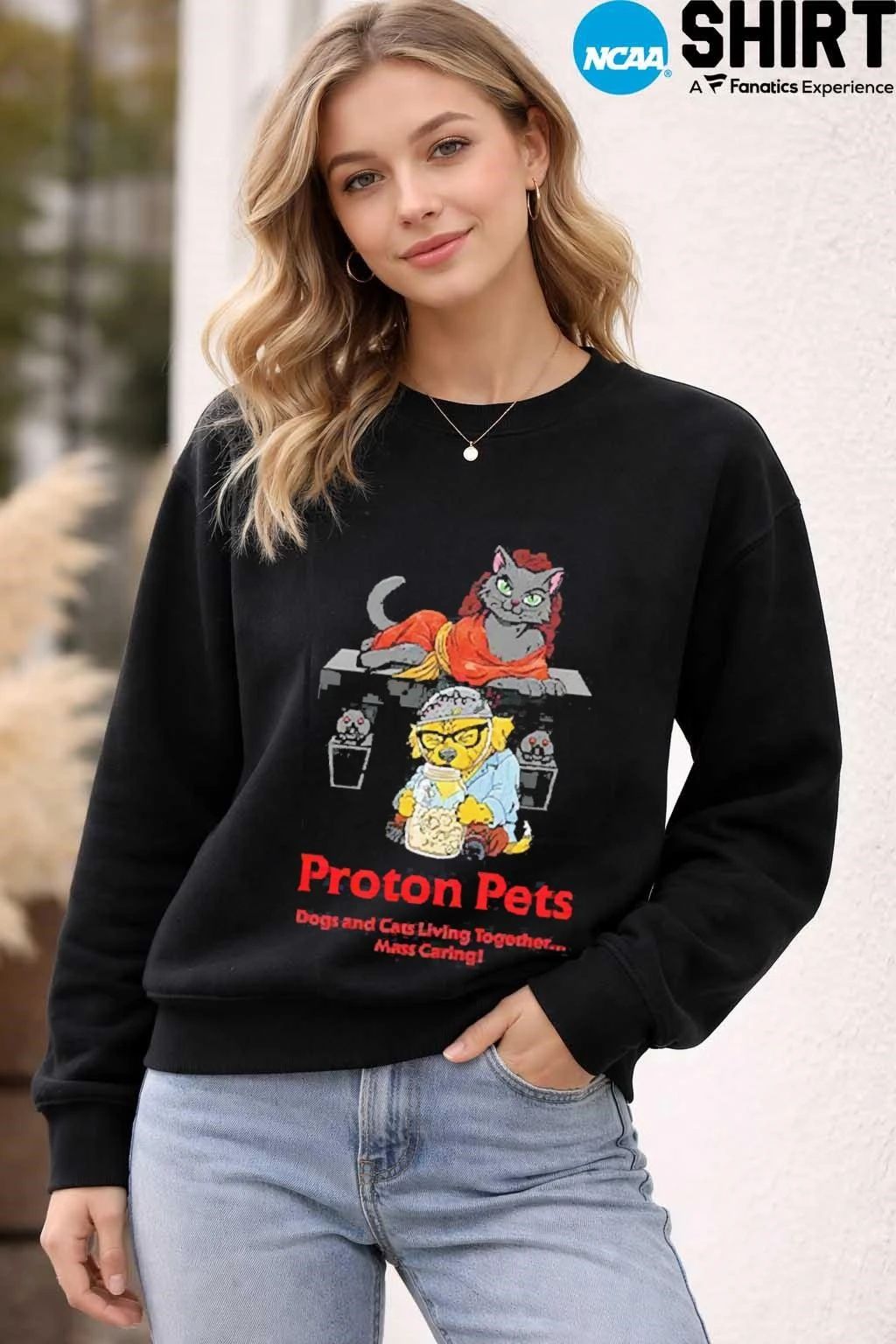 Proton Pets Dogs And Cats Living Together Mass Caring Shirt