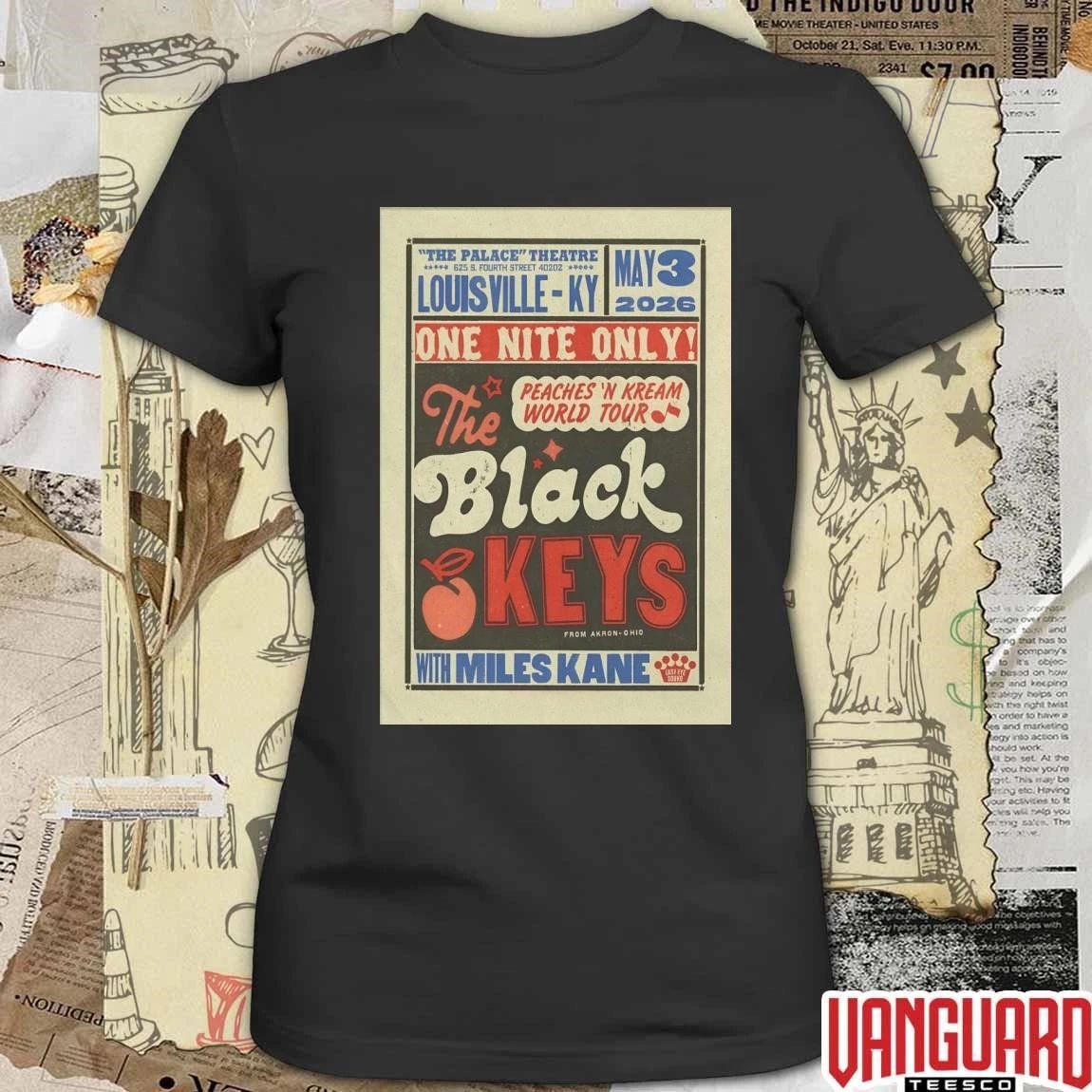 The Black Keys Peaches ‘N Kream World Tour May 3 2026 Louisville KY Poster t-shirt