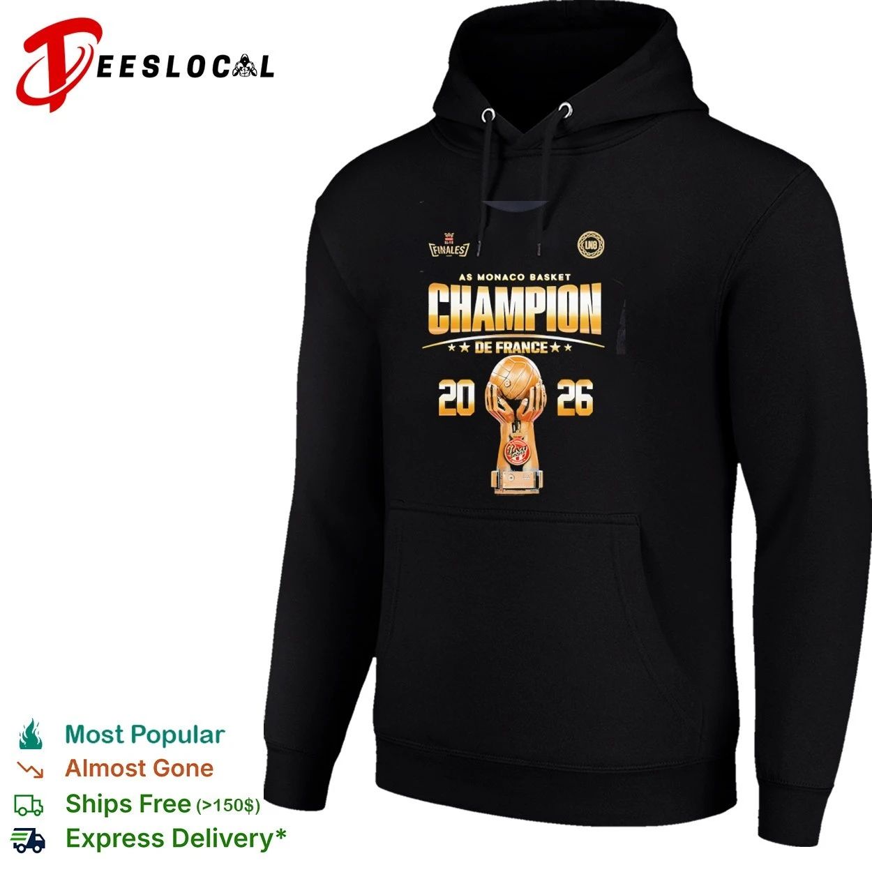 AS Monaco Basket Champion de France 2026 AS Monaco Basket French League Champions T-shirt